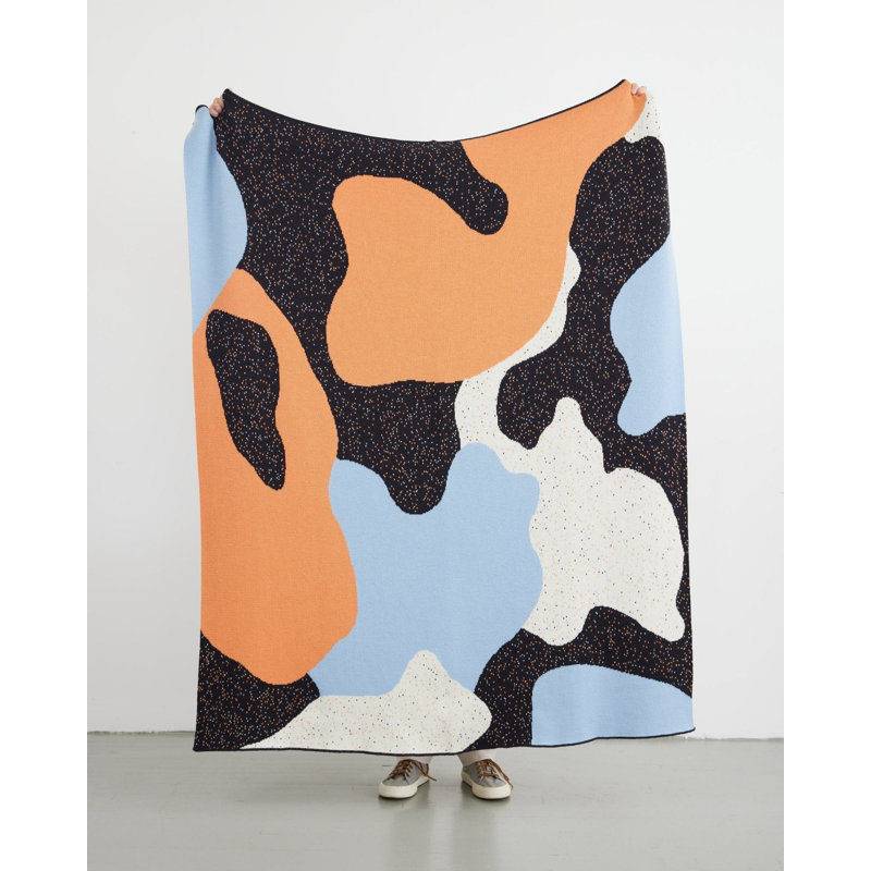 Le Platane Throw Blanket, Loquat, Merino Wool