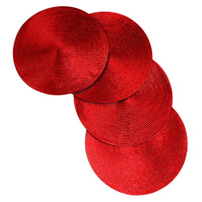 Absidy 100% Polyester Round Placemat And Coaster Set