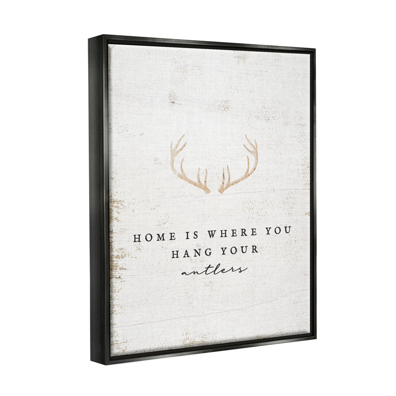 «Where You Hang Your Antler» par Lil 'Rue, impression, Cadre flottant noir de jais, H 21 po x l 17 po x P 1,7 po