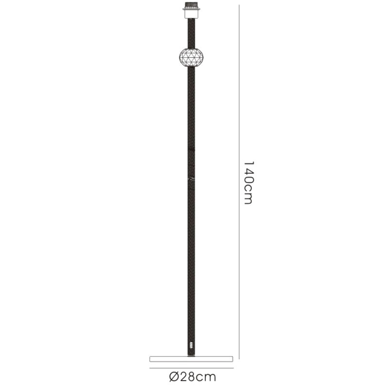 Gelnett 140cm Traditional Floor Lamp, Brown, Black