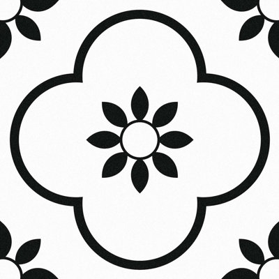 Dosseret à peler et coller en PVC 11,8 po x 11,8 po, carrelage mural pour plancher et mur pour la cuisine et la salle de bain, noir et blanc (paquet de 10)