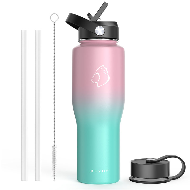 32 oz Bouteille d'eau en acier inoxydable isolée sous vide, Rose / bleu