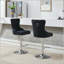 Tabourets de bar pivotants réglables en velours - Base épaisse en chrome-348681146