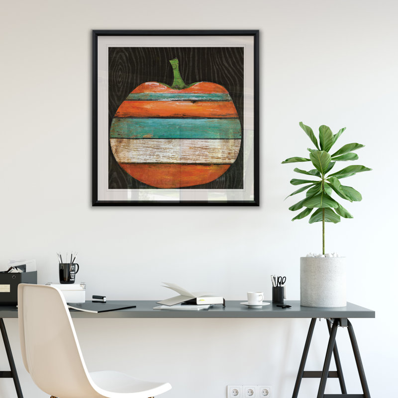 Rayures de citrouille - impression de cadre photo, H 26,5 po x l 26,5 po x P 1,5 po