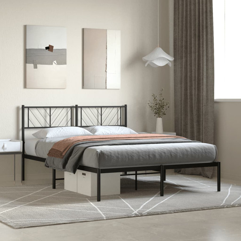 Nelvie Metal Bed, Black, Kingsize (5')