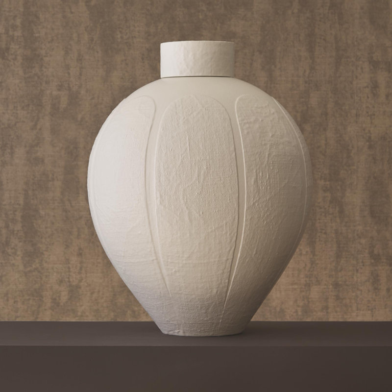 Pot en céramique blanc 22,5 po