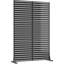 Freestanding Metal Privacy Screen, Laser Cut Decorative Garden Fence Panel with Stand, Rustproof Galvanised Steel Divider, 183x120cm, Black,  Louver Style