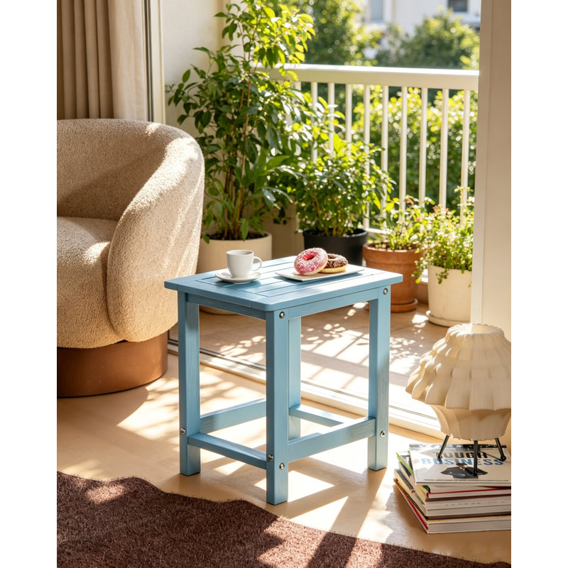 Table de bout carrée pour l'extérieur All Weather HiPS Adirondack, Bleu