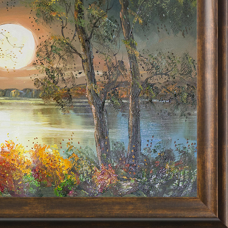 Reproduction de lune, peinture sur toile encadrée, H 29 po x l 41 po x P 2 po, Modène rétro