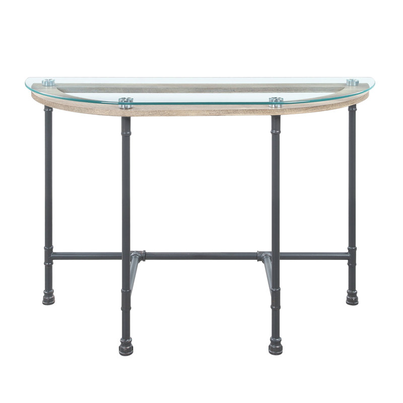 Table de canapé en verre transparent Brantley