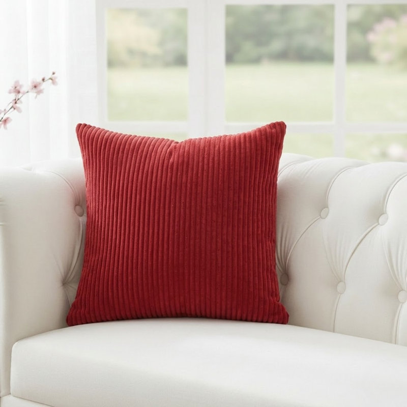 Pack Of 4 Corduroy Square Scatter Cushion Cover