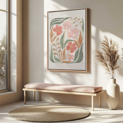 Coral Florals II Canvas Print in a Frame