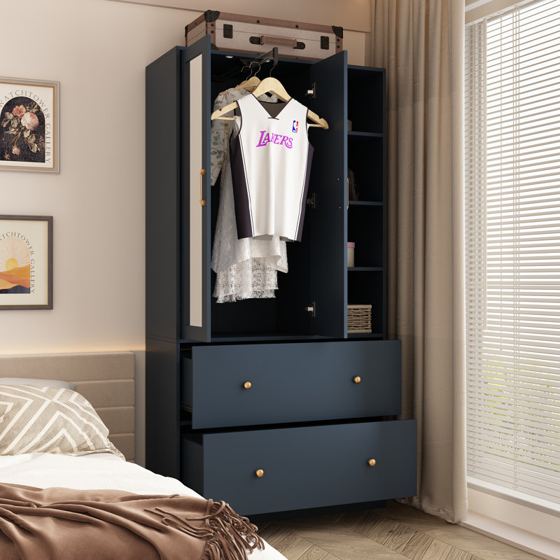 Armoire de chambre Raybin, Bleu