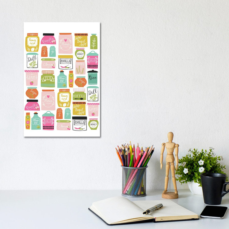 «In the Kitchen I» par Angela Nikeas, reproduction d'art sur toile tendue, H 12 po x l 8 po x P 0,75 po