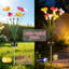 Ensemble de 2 guirlandes lumineuses solaires papillon-luciole à 6 têtes de hauteur variable, lumière chaude, résistantes aux intempéries, aux UV et à la rouille, pour la décoration de jardin, terrasse et allée.