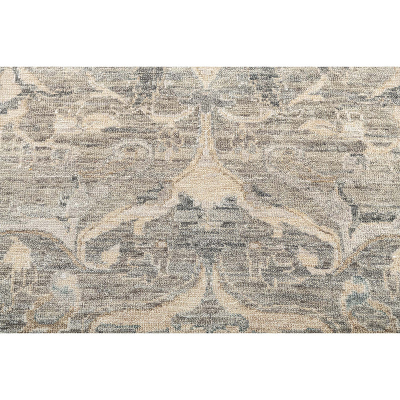 Hand Knotted Oriental Area Rug in Gold/Gray/Beige, Rectangle 5' x 8'