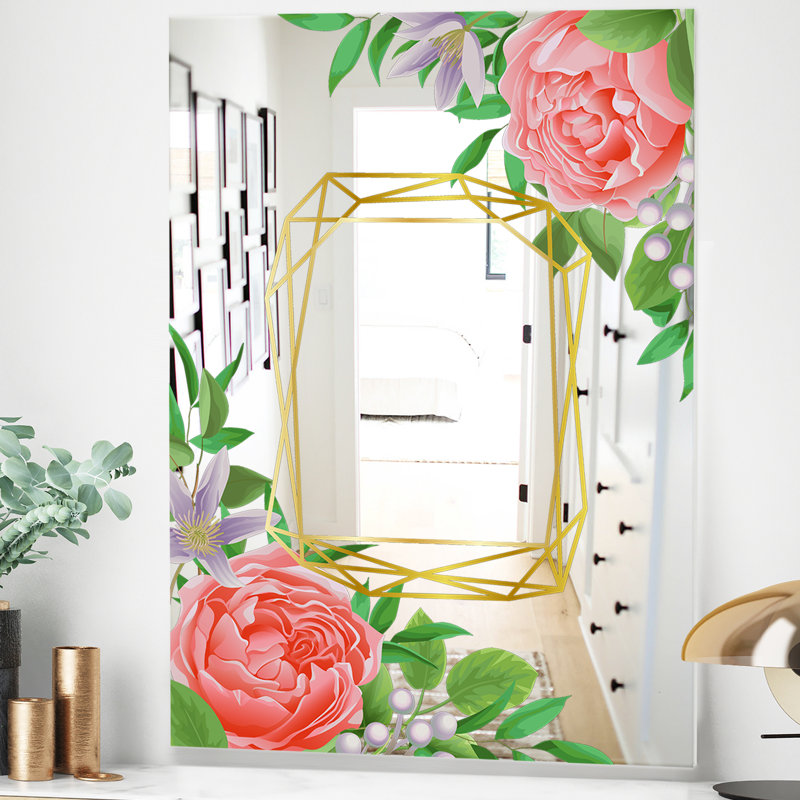 Miroir décoratif efflorescent moderne, H 39,4 po x l 29,5 po