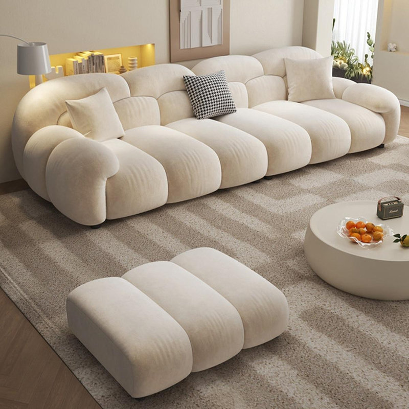 Ensemble de salon en polyester 3 pièces beige