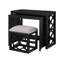 Ensemble de bureau et tabouret avec bureau à roulettes 3 pièces avec roulettes et 2 ports de chargement
