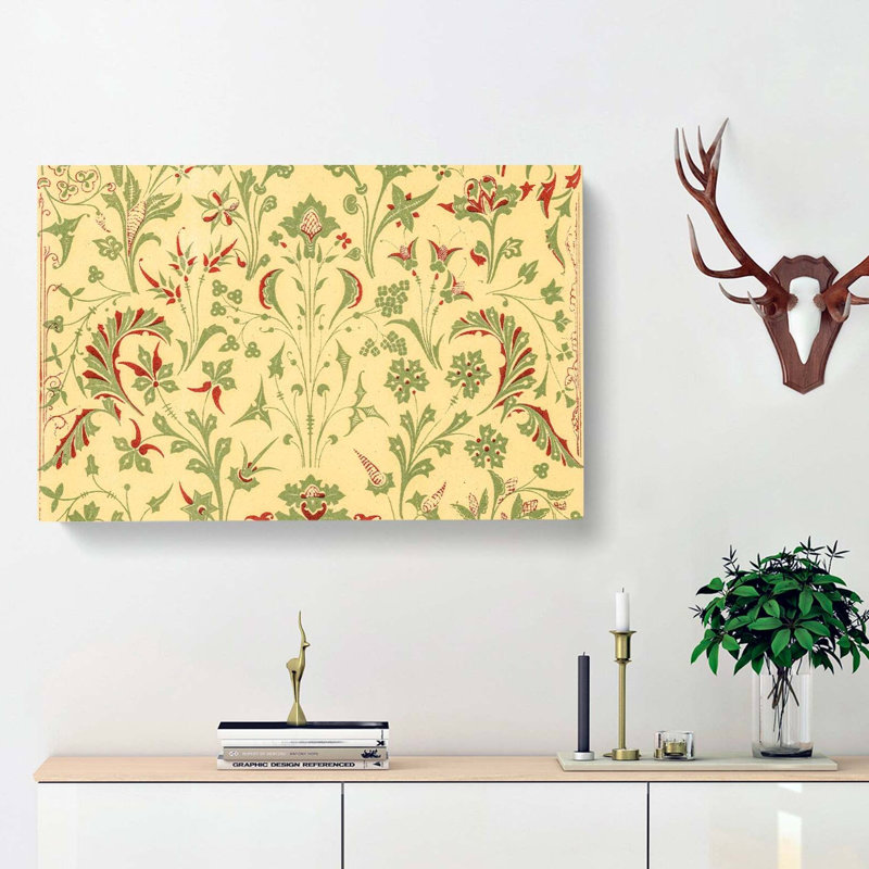 An Antique Floral Illustration - Wrapped Canvas, 50cm H x 76cm W x 3cm D