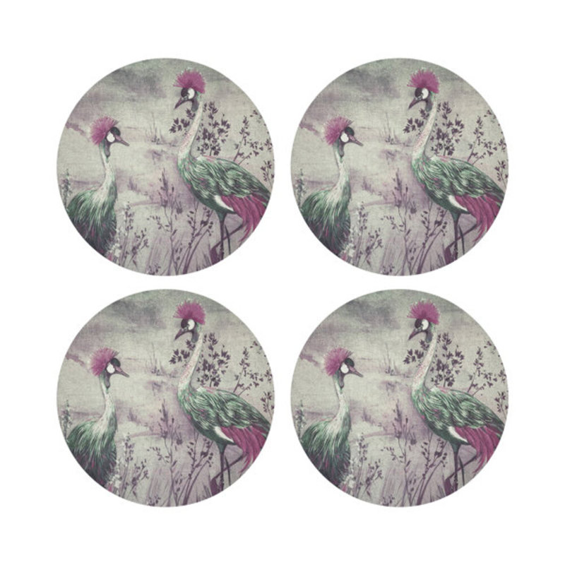 Sous-verres ronds en cuir végétalien Croved Crane Canovas, Canovas