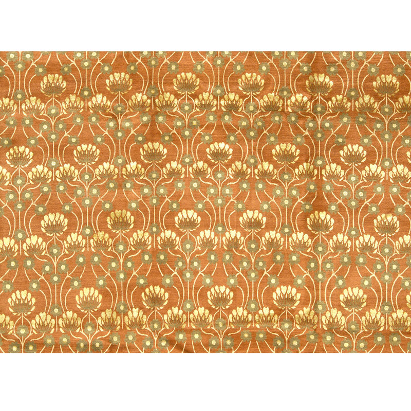 Hand Knotted Area Rug in Terracota