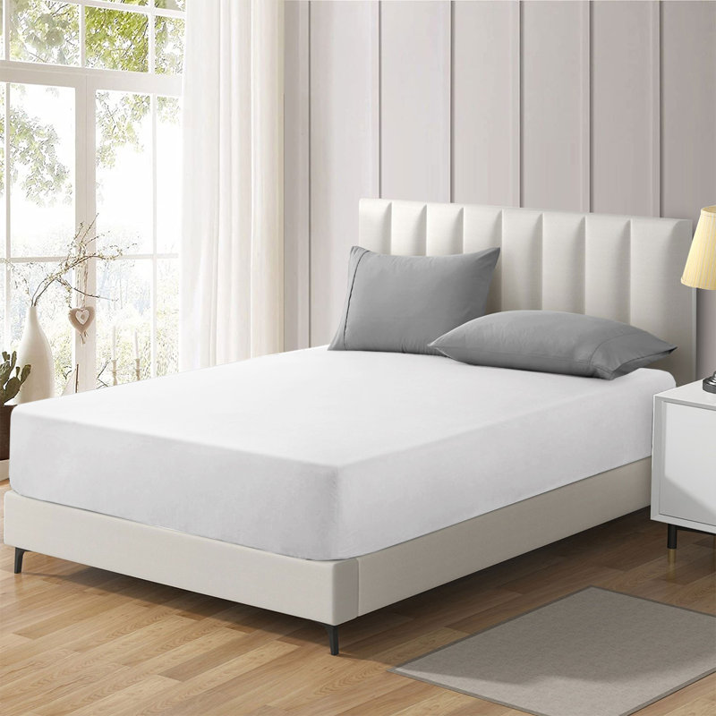 Brushed Microfiber 40cm Deep Fitted Bed Sheet, Double (4'6), White