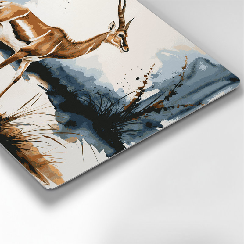 Faune, art mural gris Gerenuk, H 16 po x l 20 po