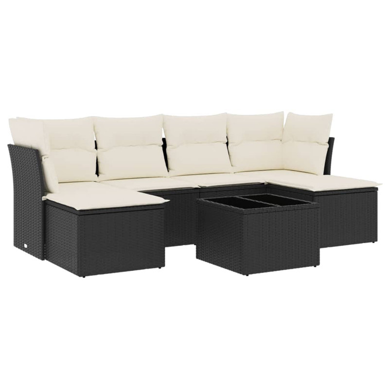 Ensemble de canapé de jardin Vidaxl noir et blanc crème
