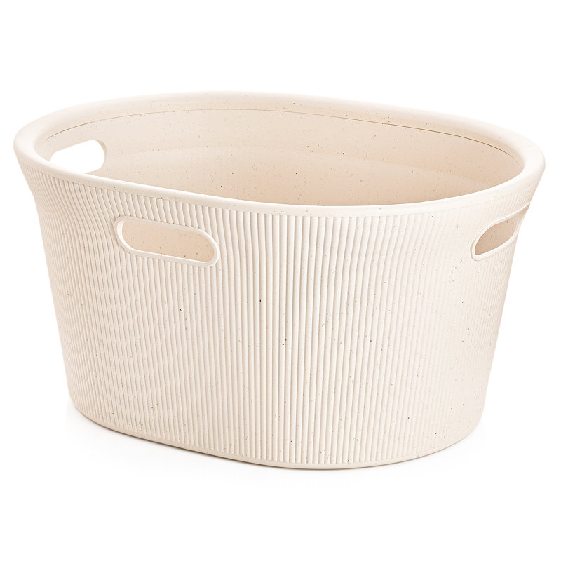 Ribbed Laundry Basket with Handles