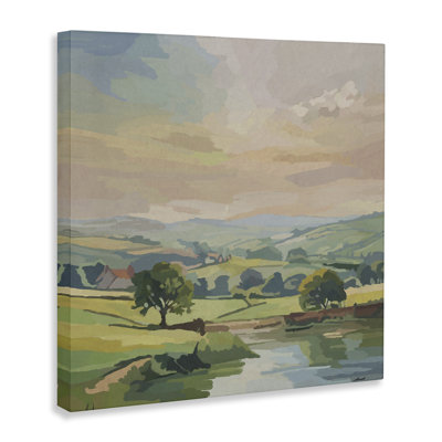 Midwestern Countryside Landscape Canvas Wall Art, design by Amelia Noyes