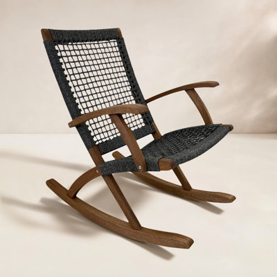 Chaise berçante en bois massif Brayson