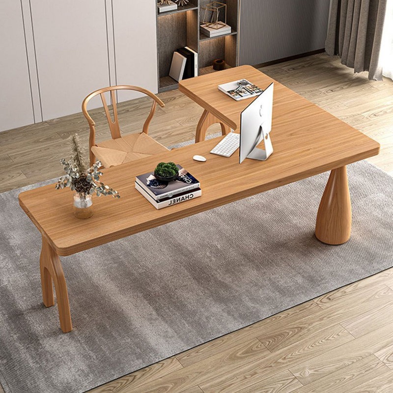 Bureau rectangulaire brun en bois massif, H 29,53 po x l 62,99 po x P 47,24 po, Retour à gauche