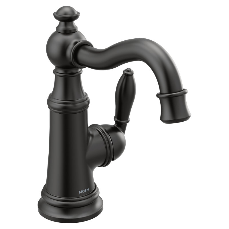 Weymouth Single Hole Bathroom Faucet With Drain Assembly, Matte Black