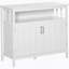 Buffet de cuisine, buffet avec 2 portes et tablettes réglables pour la salle à manger, blanc