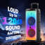 Puissant haut-parleur de karaoké roulant avec 2 micros sans fil et lumières RVB - Système de sonorisation portable avec télécommande pour les fêtes à domicile, les événements extérieurs et les mariages
