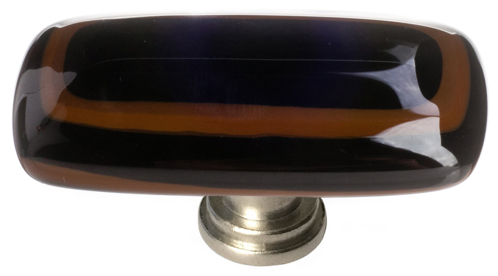 Stratum Rectangular Knob Knob, Woodland/Black, Satin Nickel