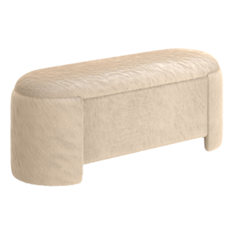 Repose-pieds avec rangement Mid-Century, Similifourrure