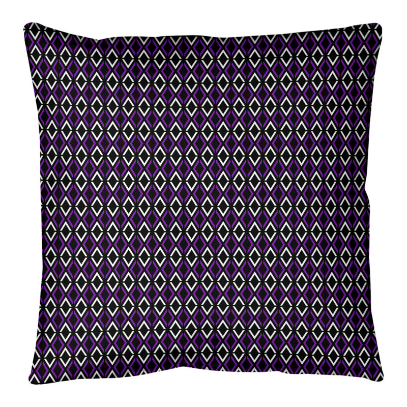 Coussin Katelyn Elizabeth, 40 po x 40 po, Noir / mauve