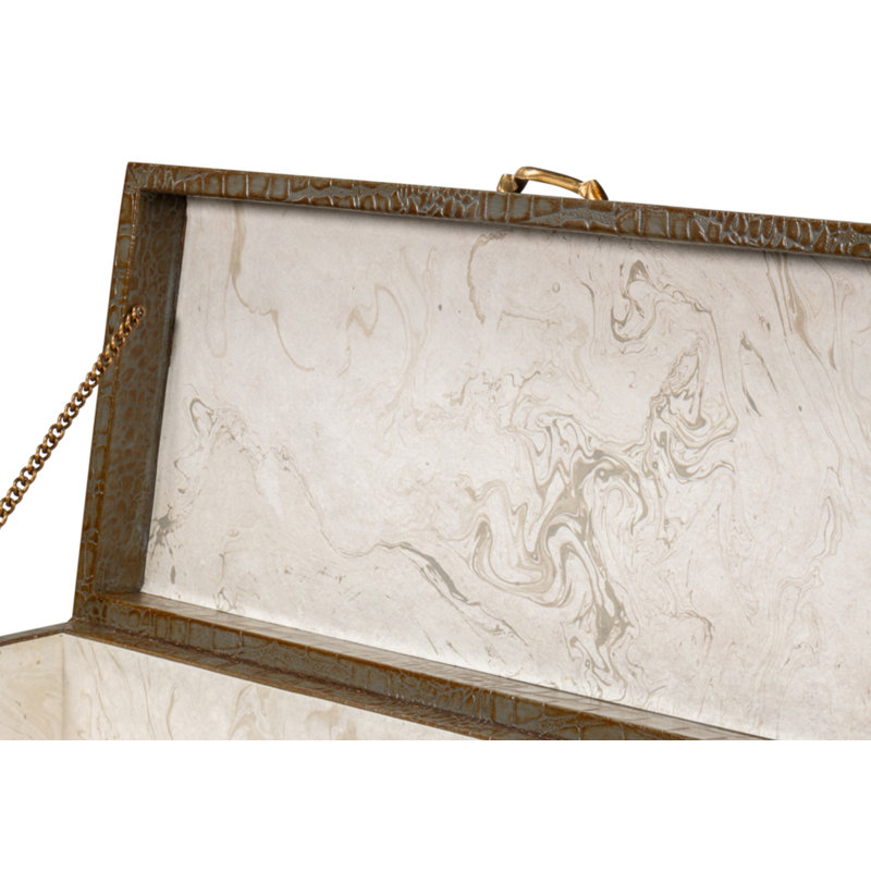 Shagreen Handmade Decorative Trunk, Green
