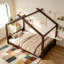 Lit de maison avec lattes de soutien, cadre de lit en bois massif pour enfants, aucun sommier et ouverture-906295729-906295728