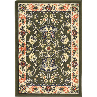 Tapis oriental vert Zayandeh