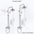 Brushed Nickel Exposed Shower Faucet Set Rain Shower System Fixture Wall Mounted
