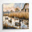 "Farm Ducks", art mural sur toile beige-1158195905