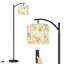 Lampe sur pied à arc avec abat-jour réglable délicat motif floral jaune délicat à l'aquarelle sur pied Lampe sur pied à 3 températures de couleur à intensité variable avec interrupteur au pied pour la chambre à coucher