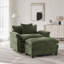 Chaise d'appoint moderne avec repose-pieds, tissu chenille, structure en bois massif-935614722