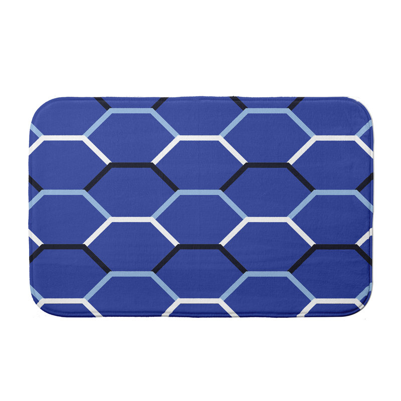 Tapis pour salle de bain Leighton, l 24 po x L 17 po, Bleu