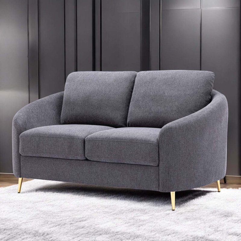 Yuina 60" Loveseat, Grey Linen