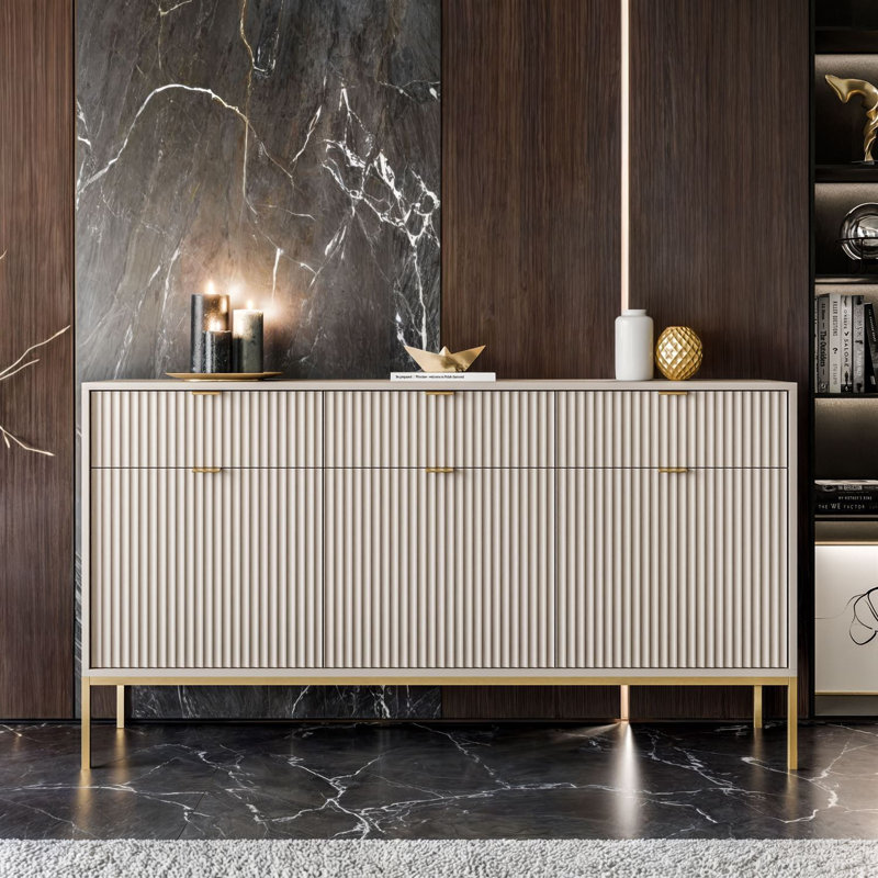 154cm Sideboard, Cashmire/Gold