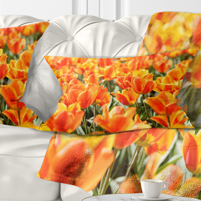 Coussin floral fraîche tulipes on fleuri, Rectangle 12 po x 20 po
